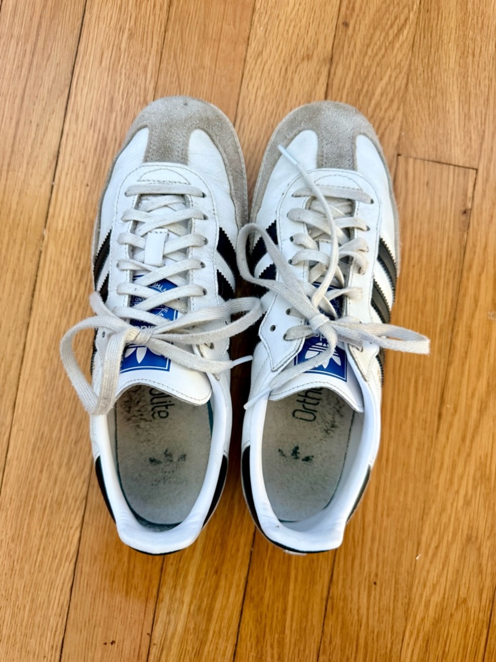 Adidas Samba Leather Sneakers | White with Black Stripes | men’s 7 women’s 8.5 - Picture 9 of 9